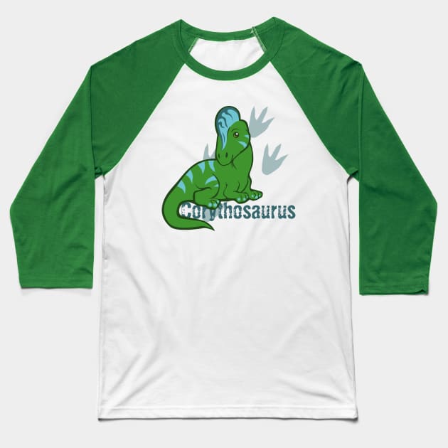 Cute Corythosaurus Baseball T-Shirt by SakuraDragon